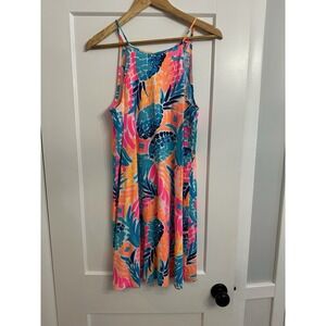 Lilly Pulitzer Women's‎ Margot Smashed Pineapple Print Swing Dress Size Small